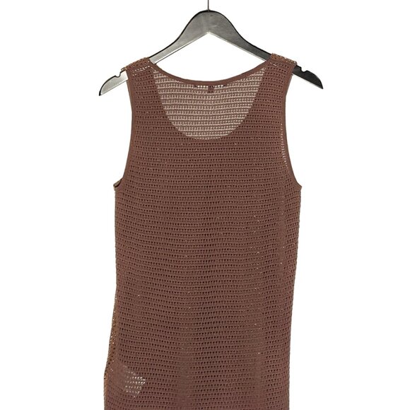 Gucci Brown Metallic Studs Embellished Silk Tank Top - Picture 4 of 8